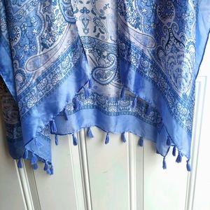 Simply Noelle Blue Paisley Shawl Kimono Scarf